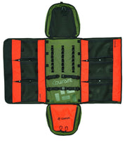 Courant CROSS PRO, Khaki/Orange, vollständig flach ausgeklappt mit Daisy Chains und Mesh-Taschen. - imagen 13