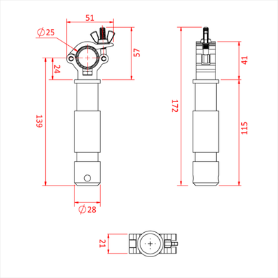 Затискач Doughty Engineering Atom Big Ben - для 25 мм (з патрубком 29 мм) – zweites Bild
