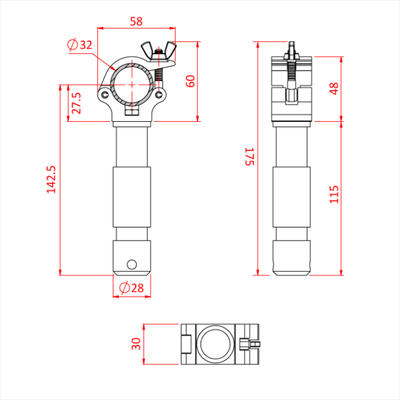 Затискач Doughty Engineering Atom Big Ben - для 32 мм (із патрубком 29 мм) – zweites Bild