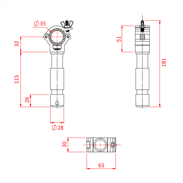 Doughty Engineering ATOM BIG BEN CLAMP - für 35mm (mit 29mm Spigot) – – Jetzt erhältlich im MTN Shop DE.