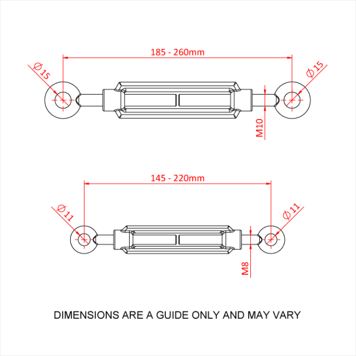 Doughty Engineering STRAINER EYE TO EYE M8 X 125mm – – Jetzt erhältlich im MTN Shop DE. - imagen 2