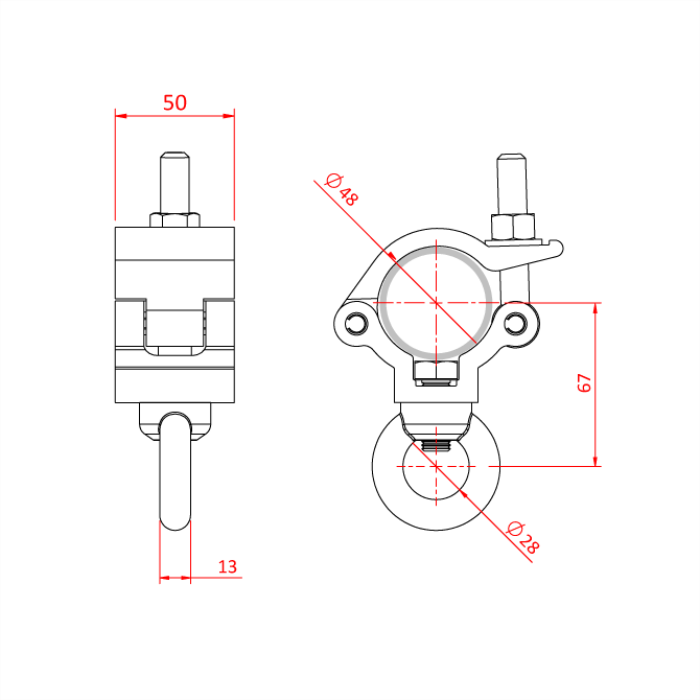 Doughty Engineering L/W HANGING CLAMP (Schwarz) – – Jetzt erhältlich im MTN Shop DE. - imagen 2