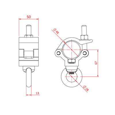 Підвісний зажим Doughty Engineering (L/W) (чорний) – zweites Bild