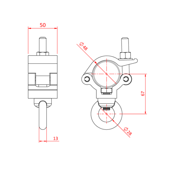 Doughty Engineering L/W HANGING CLAMP (Schwarz) – – Jetzt erhältlich im MTN Shop DE.