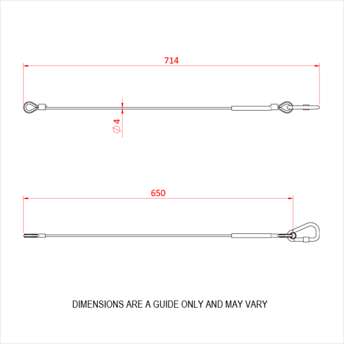Doughty Engineering SAFETY BOND 4MM X 650 WITH MOVING LIGHT HOOK (36Kg) (SILVER) – – Зараз доступний у MTN Shop DE. - imagen 2