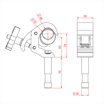 Зажим для проектора Doughty Engineering Quick Trigger – zweites Bild