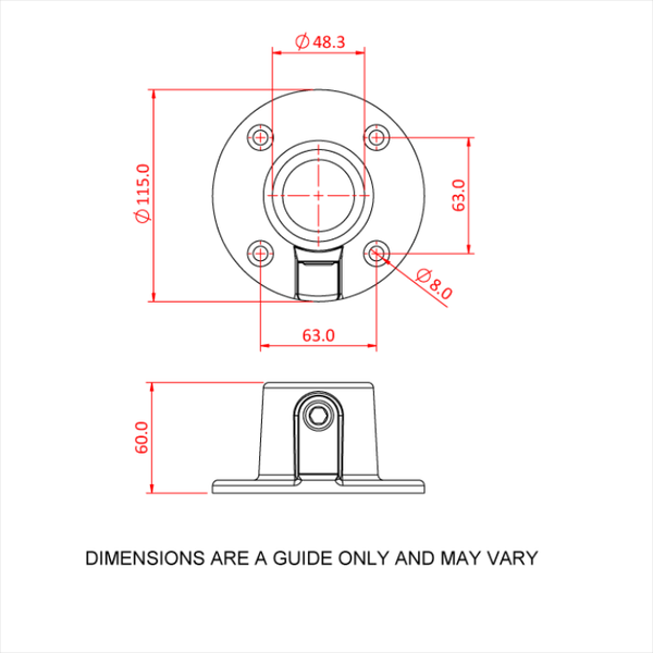Doughty Engineering Pipe Clamp Base Flange (Schwarz) – – Jetzt erhältlich im MTN Shop DE.