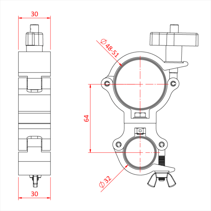 Doughty Engineering SUPER LIGHTWEIGHT TO ATOM SWIVEL (32MM) (Schwarz) – – Jetzt erhältlich im MTN Shop DE. - imagen 2