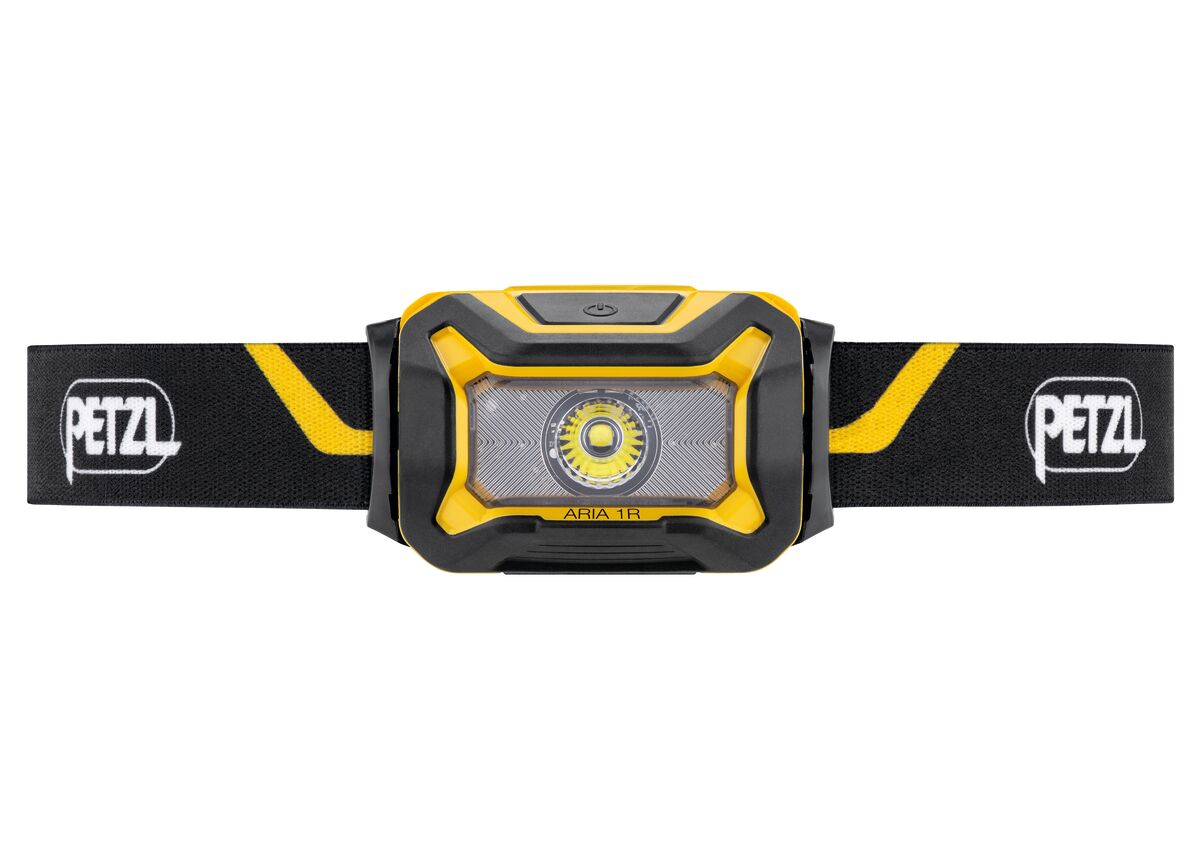 Petzl ARIA 1R Stirnlampe, Seitenansicht mit Bedienknopf. - imagen 2