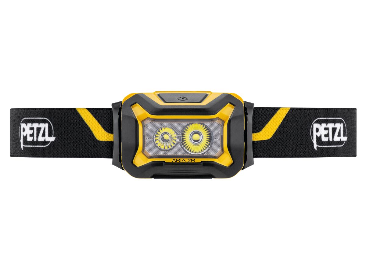 Petzl ARIA 2R Stirnlampe, Seitenansicht mit Bedienknopf. - imagen 2