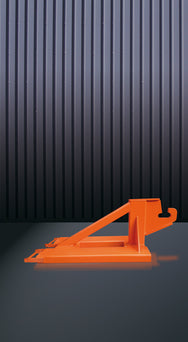 Eichinger Rangierhilfe für Abrollcontainer Typ 2120 in Orange vor dunkler Wand. - imagen 5