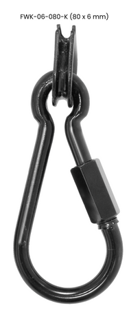 Safetex Karabiner verzinkt für Sicherungsseile, mit integrierter Kausche (10 Stück)