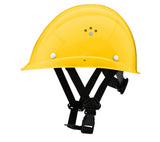 VOSS Maststeigerhelm gelb mit Y-Kinnriemen, Frontansicht