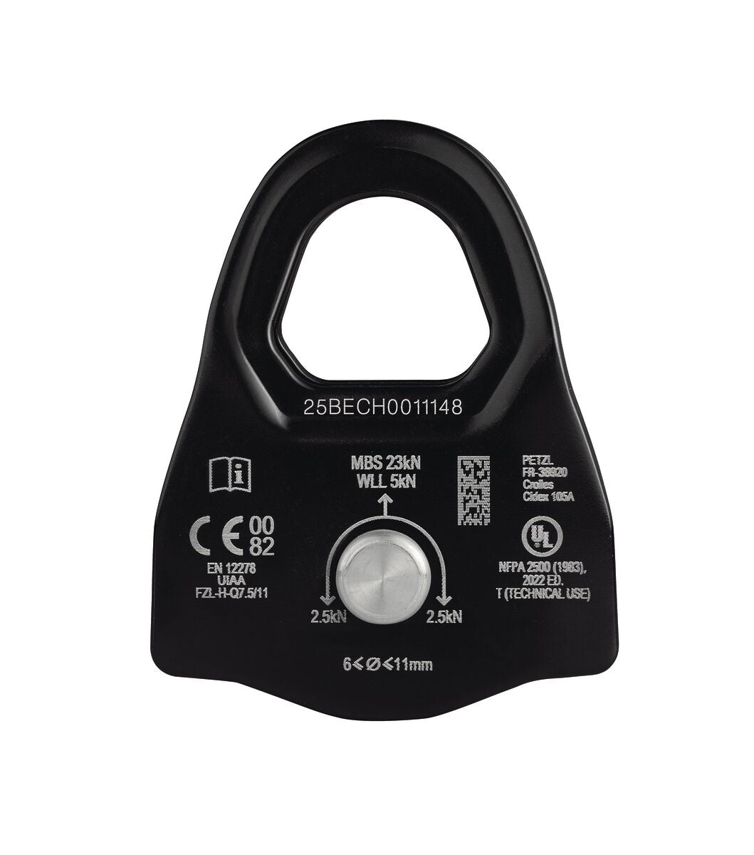 Petzl MINDER S1, Seilrolle mit Karabinern in den Befestigungslöchern. - imagen 3