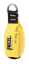 Petzl JET Wurfsack – ergonomisches Design für präzise Würfe, hohe Langlebigkeit und einfache Seilbefestigung. Verfügbar in 250 g, 300 g und 350 g.
