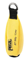 Petzl JET Wurfsack – ergonomisches Design für präzise Würfe, hohe Langlebigkeit und einfache Seilbefestigung. Verfügbar in 250 g, 300 g und 350 g.