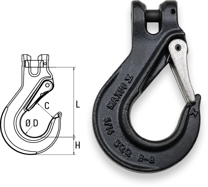 Safetex Lasthaken mit Gabelkopfanschluss