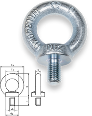 Рим-болт Safetex DIN 580, оцинкований, кований (10 шт.)