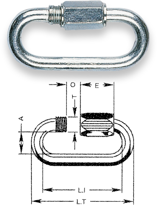 Safetex Kettenschnellverschluss verzinkt, aus vergütetem Stahl (10 Stück)