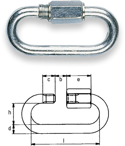 Ланцюг Safetex швидкознімний оцинкований DIN 56927 форма A