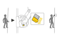 Petzl ASAP® LOCK – Das mitlaufende Auffanggerät ASAP LOCK ist darauf ausgelegt, das Handling für den Anwender beim Aufstieg am Seil zu erleichtern. Bei normaler Verwendung folgt das Gerät ohne manuelles Eingreifen automatisch den Bewegungen des Anwenders am Seil. Bei einem Sturz oder abrupter Beschleunigung blockiert das Auffanggerät am Seil und stoppt den Anwender. Die integrierte Blockierfunktion ermöglicht es dem Anwender, das Gerät zu stoppen, um die Sturzhöhe zu reduzieren. Der Verbindungsarm schützt b