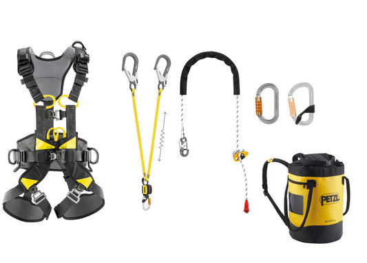 Petzl Absturzsicherungs und Arbeitsplatzpositionierungs-Kit – Petzl fall arrest & work positioning kit kombiniert volt-gurt, absorbica-y und grillon hook für zuverlässige absturzsicherung und komfortable positionierung. – Jetzt erhältlich im MTN Shop DE.