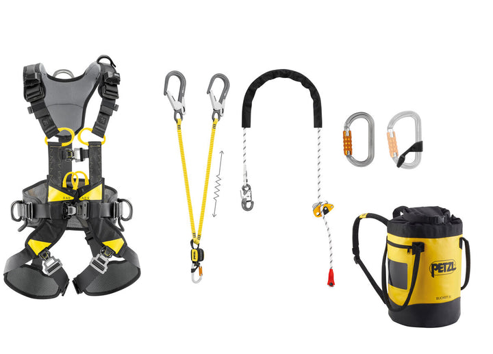 Petzl Absturzsicherungs und Arbeitsplatzpositionierungs-Kit – Petzl fall arrest & work positioning kit kombiniert volt-gurt, absorbica-y und grillon hook für zuverlässige absturzsicherung und komfortable positionierung. – Jetzt erhältlich im MTN Shop DE.