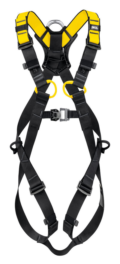 Petzl NEWTON Auffanggurt, europäische Ausführung. Ergonomischer, leichter Ganzkörper-Sicherheitsgurt für Arbeiten in der Höhe. Mit farblich gekennzeichneten Gurtbändern, selbstverriegelnden Schnallen und Befestigungsmöglichkeiten für Werkzeugtaschen.