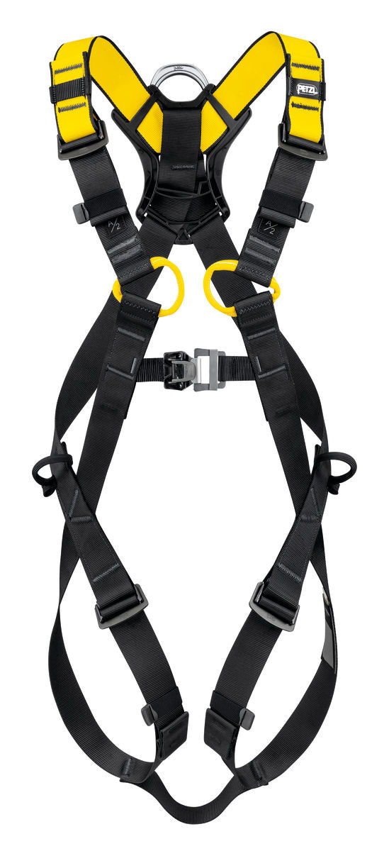 Petzl NEWTON Auffanggurt, europäische Ausführung. Ergonomischer, leichter Ganzkörper-Sicherheitsgurt für Arbeiten in der Höhe. Mit farblich gekennzeichneten Gurtbändern, selbstverriegelnden Schnallen und Befestigungsmöglichkeiten für Werkzeugtaschen.