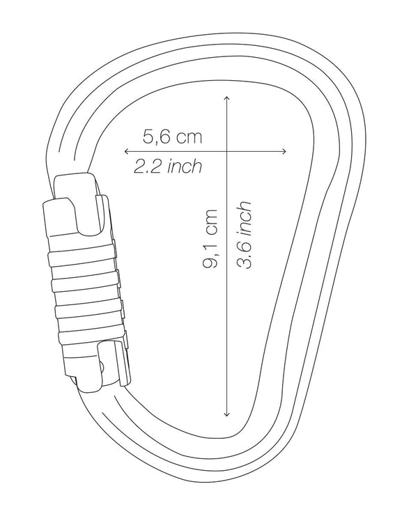 Petzl WILLIAM – Leichtgewichtiger, großer asymmetrischer Karabiner aus Aluminium mit Keylock-System und verschiedenen Verriegelungssystemen, ideal für das Verbinden mehrerer Elemente in der Höhenarbeit.