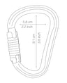 Petzl WILLIAM – Leichtgewichtiger, großer asymmetrischer Karabiner aus Aluminium mit Keylock-System und verschiedenen Verriegelungssystemen, ideal für das Verbinden mehrerer Elemente in der Höhenarbeit.