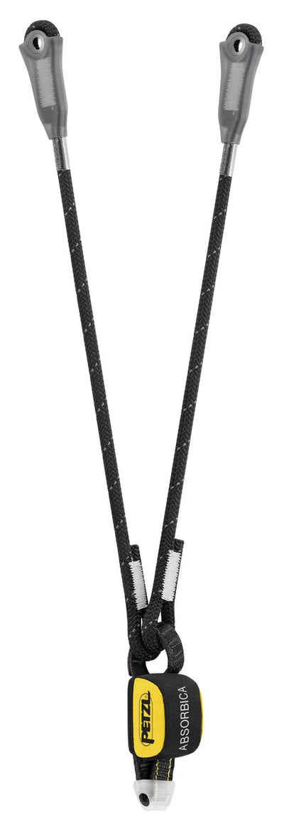 ABSORBICA®-Y 80 doppeltes Verbindungsmittel mit integriertem Falldämpfer, ideal für die Fortbewegung an vertikalen Strukturen und Geländerseilen. 