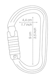 Petzl Am'D – Leichter asymmetrischer Karabiner aus Aluminium mit Keylock-System und verschiedenen Verriegelungssystemen für erhöhte Sicherheit in der Höhenarbeit.