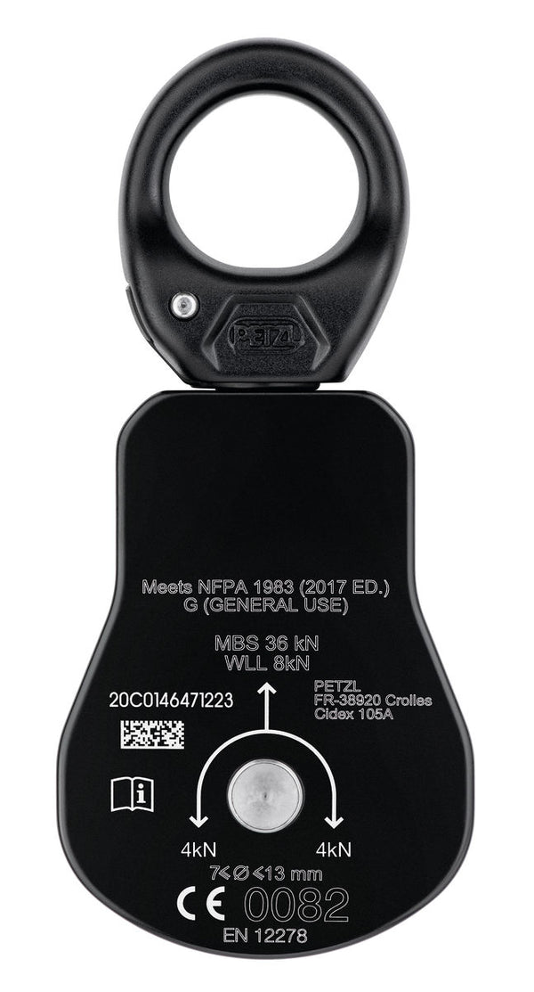Petzl Spin L1 Umlenkrolle – Einfache Umlenkrolle mit Wirbel und sehr hohem Wirkungsgrad. Die SPIN L1-Umlenkrolle lässt sich öffnen, auch wenn sie am Anschlagpunkt befestigt ist, und erleichtert das Einrichten von Flaschenzugsystemen, Hilfsseilbahnen und Umlenksystemen. Die große Laufrolle mit gekapseltem Kugellager gewährleistet einen ausgezeichneten Wirkungsgrad. Das Handling wird durch einen Wirbel erleichtert, welcher eine Ausrichtung der Umlenkrolle unter Last sowie ein direktes Einhängen von Karabinern