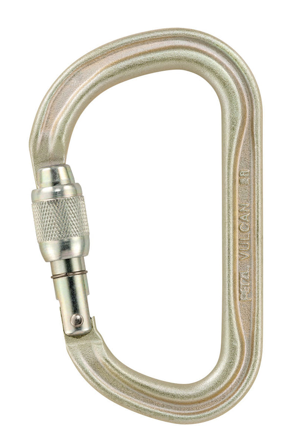 Petzl VULCAN – Großer Stahlkarabiner mit hoher Bruchlast, ideal für schwierige Einsatzbedingungen und das Erstellen von Systemen mit mehreren Anschlagpunkten.