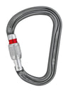 Petzl WILLIAM – Leichtgewichtiger, großer asymmetrischer Karabiner aus Aluminium mit Keylock-System und verschiedenen Verriegelungssystemen, ideal für das Verbinden mehrerer Elemente in der Höhenarbeit.