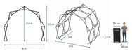Konligo The Tent Faltpavillon offene und geschlossene Abmessungen in Zentimetern - imagen 3