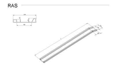 ALTEC Leichte Aluminiumschiene mit Rand RAS – zweites Bild