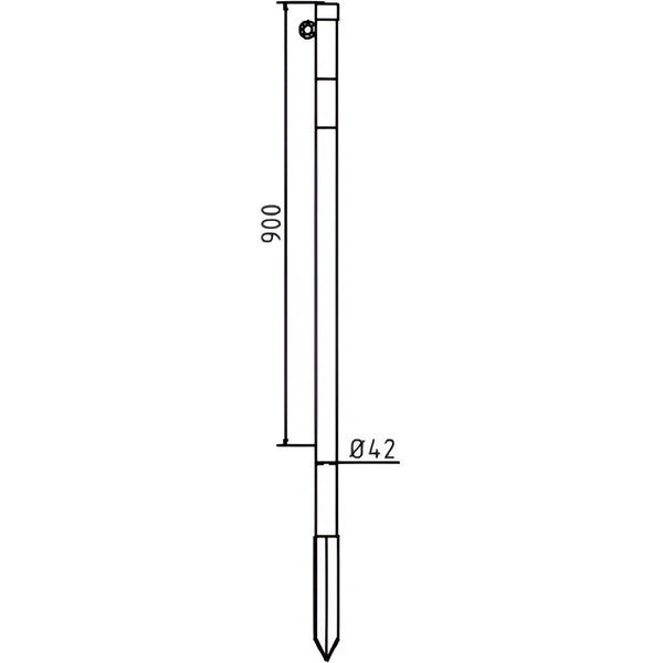 Schake Absperrpfosten Stahlrohr Ø 42 x 2,5 mm ortsfest zum Einschlagen – – Jetzt erhältlich im MTN Shop DE.