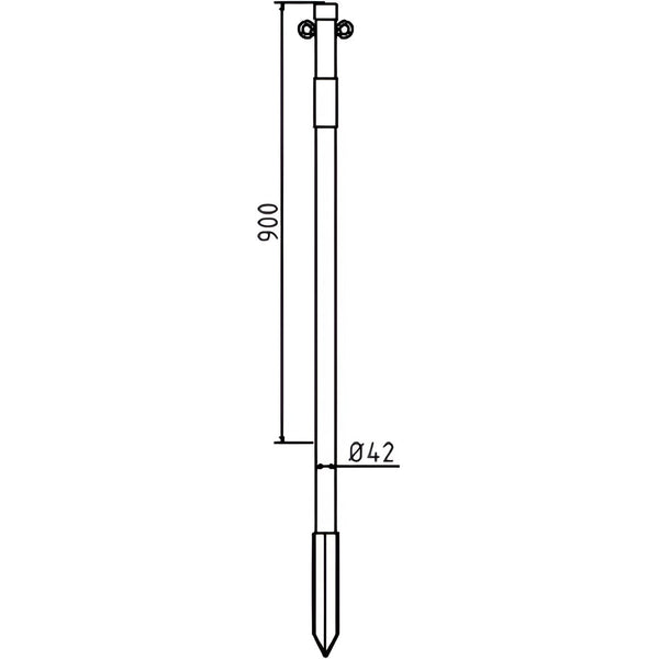 Schake Absperrpfosten Stahlrohr Ø 42 x 2,5 mm ortsfest zum Einschlagen – – Jetzt erhältlich im MTN Shop DE.