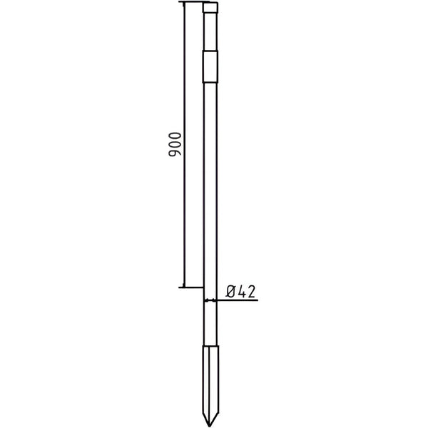 Schake Absperrpfosten Stahlrohr Ø 42 x 2,5 mm ortsfest zum Einschlagen – – Jetzt erhältlich im MTN Shop DE.