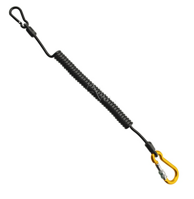 Aliens Spiralkabel 4 mit 2 Minikarabinern/Screw – Schützt Werkzeuge vor Absturz! Spiralkabel mit robustem Edelstahlmantel, ausgestattet mit 2 Minikarabinern. Flexibel, langlebig und UV-beständig. Jetzt sichern! – Jetzt erhältlich im MTN Shop DE.