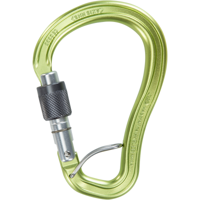 Skylotec AXIS HMS SGL Karabiner Grau/Grün - HMS-Aluminiumkarabiner mit Screwgate und ACL-System gegen Querbelastung