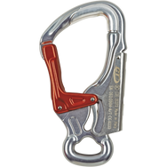 Skylotec K-ADVANCE SHELL Karabiner AL Schwarz/Gelb - Aluminiumkarabiner mit Palm Squeeze und Edelstahl-Verschleißschutz für Drahtseile
