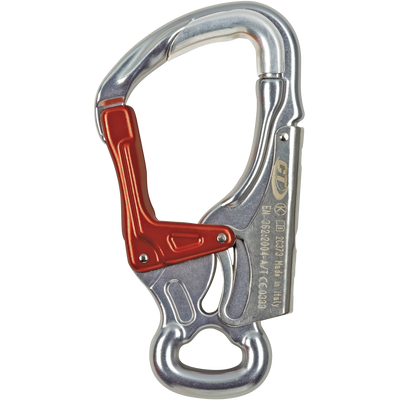 Skylotec K-ADVANCE SHELL Karabiner AL Schwarz/Gelb - Aluminiumkarabiner mit Palm Squeeze und Edelstahl-Verschleißschutz für Drahtseile