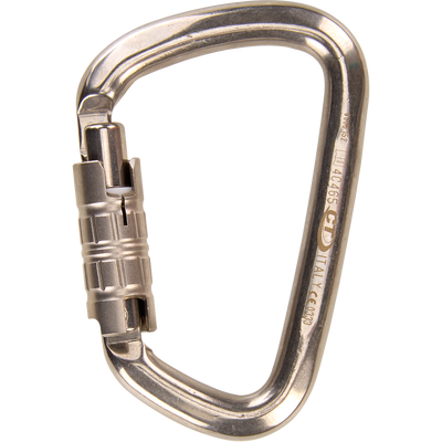 Skylotec LARGE S-STEEL TG Karabiner Silber - Edelstahlkarabiner mit Trilock-Verschluss für Offshore und maritime Anwendungen