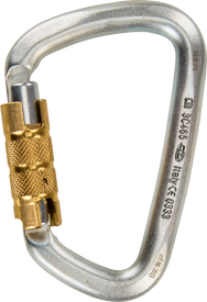 Skylotec LARGE STEEL TG Karabiner Silber - Stahlkarabiner mit Screwgate-Verschluss und Keylock-System