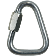  Skylotec Q-LINK D 10 Karabiner Silber - Dreieckiger Schnellverschluss verzinkter Stahl Ø10mm MBS 45kN für Gurtverbindung