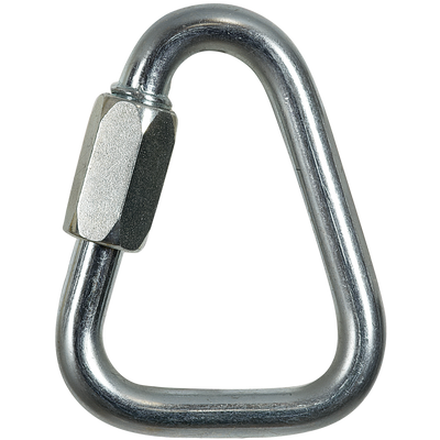  Skylotec Q-LINK D 10 Karabiner Silber - Dreieckiger Schnellverschluss verzinkter Stahl Ø10mm MBS 45kN für Gurtverbindung