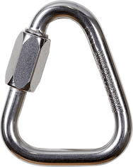  Skylotec Q-LINK D S-STEEL 07 Karabiner Silber - Dreieckiger Edelstahlschnellverschluss Ø7mm für maritime Anwendungen